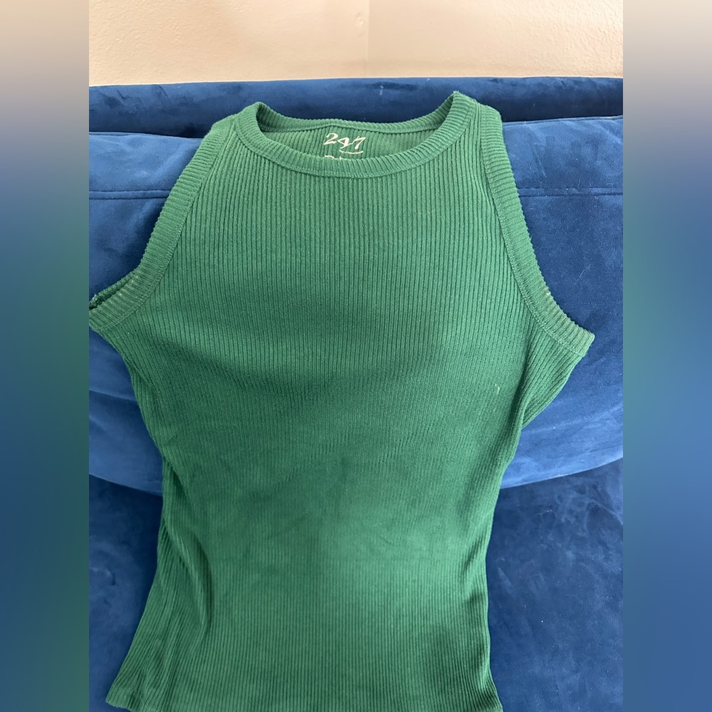 Maurices Forest Green Ribbed Tank Top - Picture 2 of 3